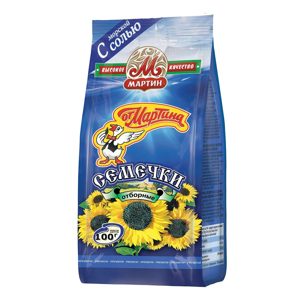 Семечки подсолнечника с морской солью высшего качества – 3,53 унции (100 г)